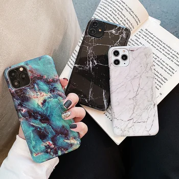 

Artistic Glossy Marble Grain Phone Case For iPhone 11 Pro Max X XS 7 6 6S 8Plus XS Max Vintage texture Hard PC Back Cover Capa