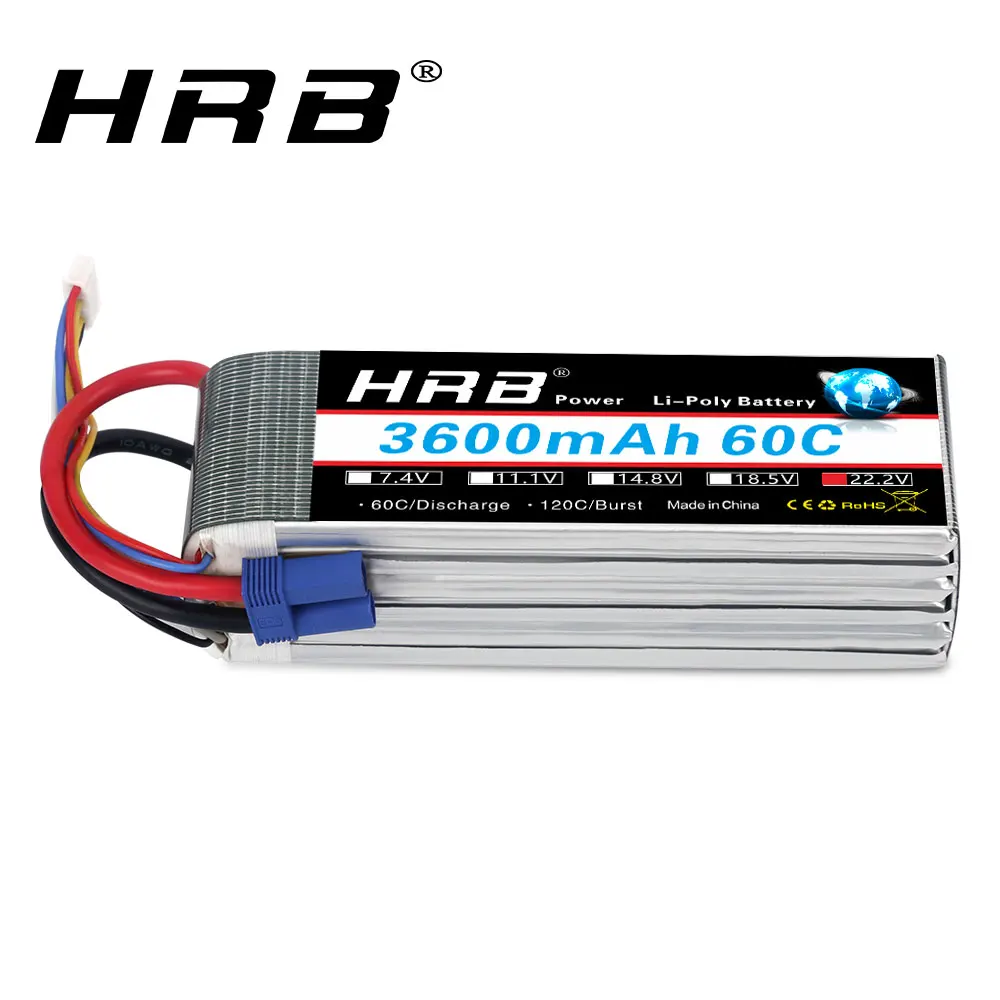 HRB 6S Lipo батарея 22,2 V 3600mAh 60C 120C для Align TREX 500 550 вертолет Квадрокоптер RC автомобиль с разъемами XT60-T Deans
