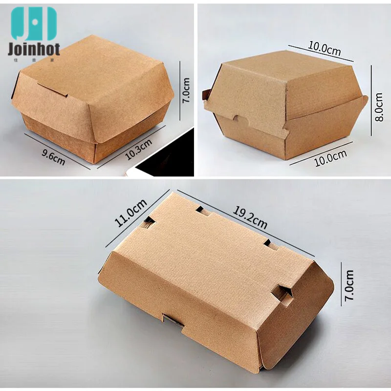 5pcs hamburger Grade Grease Paper Fast Food Wrappers Disposable Fried Chicken Beefsteak Take-out Food Packing Box
