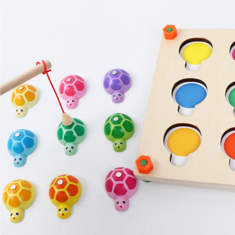 

Montessori Fishing Toy Turtle Memory Game Chess Children Early Education Benefit Intelligence Development Toy Safe Material
