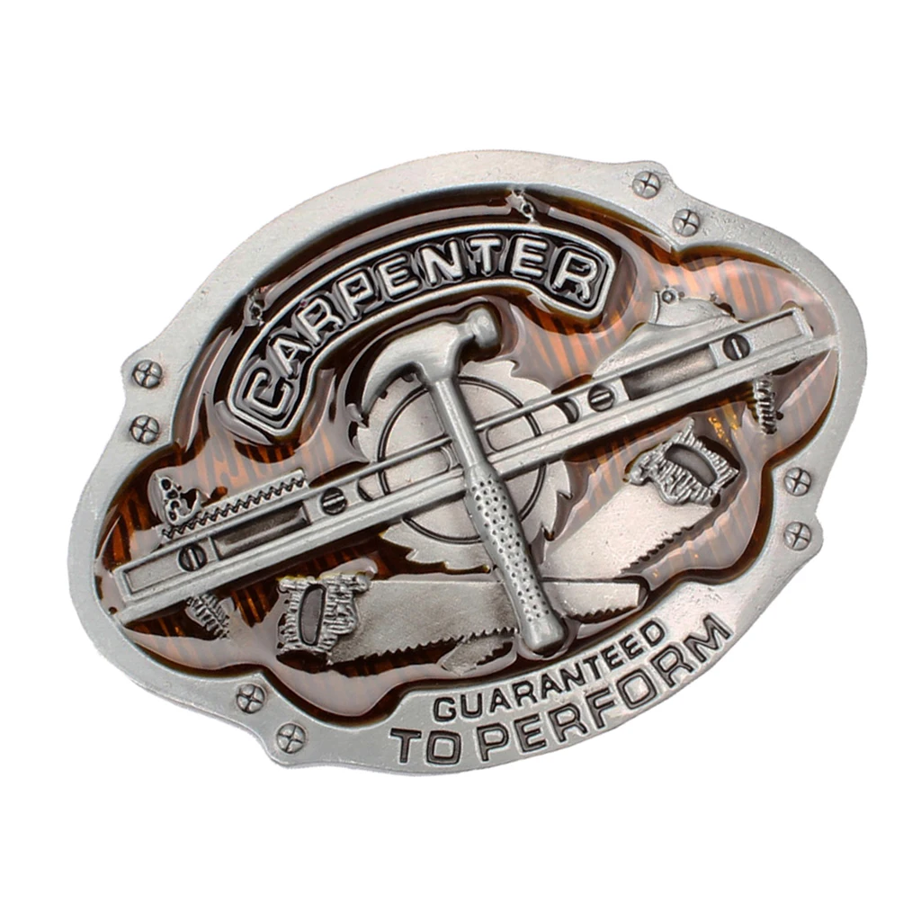 1Pc Classic Carpenter Hammer Tools Buckle Vintage Zinc Alloy Belt Buckle DIY