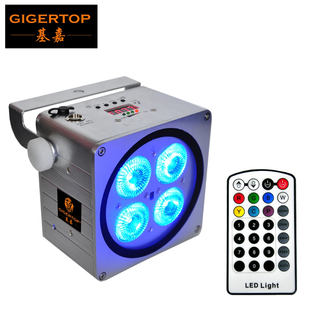 Gigertop TP B08 новый серебристый корпус 4x18 Вт RGBWA UV 6в1 беспроводной светодиодный