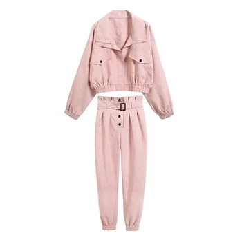 

Causal Two Piece Set Women Jacket Pants Suit 2 Piece Set Women Long Sleeve Jacket Coat