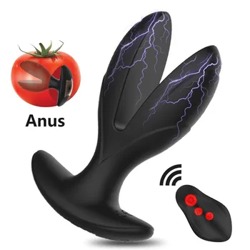 Electro Shock Anal Plug Dilator Opening Dildo Vibrator Prostate Massager for Men Women Wireless Sex Toys for Adult 18 Couples 1