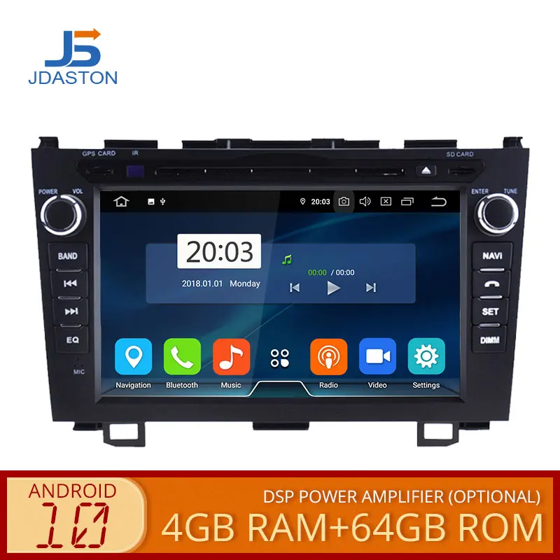 Автомобильный DVD плеер JDASTON Android 10 для HONDA CRV CR V GPS навигация 2 Din автомагнитола wi fi