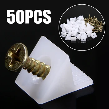 

50Pack Furniture Chest Drawer Bottom Sagging Repair Fix Mend Furniture Mending Wedges Corner Brackets Screw Kit
