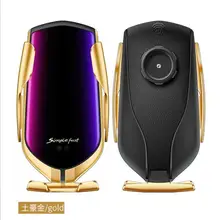 R1 автоматическое зажимное 10 Вт автомобильное беспроводное зарядное устройство инфракрасная индукция Qi Беспроводное зарядное устройство Автомобильный держатель для телефона для iPhone Xs huawei LG