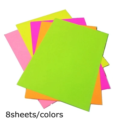 40 sheets Флуоресцентная цветная печатная бумага 80 г цвет A4 копировальная бумага для детского сада Руководство DIY оригами Бумага для резки черновой бумаги - Цвет: 40 sheets