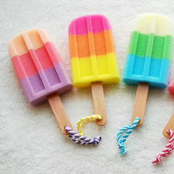 

1Pcs Bathroom Bathing Washing Sponges Ice Cream Shaped Stick Soft Shower Sponge Color Random