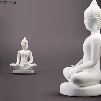 

Chinese Room Decor Zen Buddha Statue Ornaments Sandstone Stony Desk Decorations Buddhism Head Home Decoration Accessories Modern