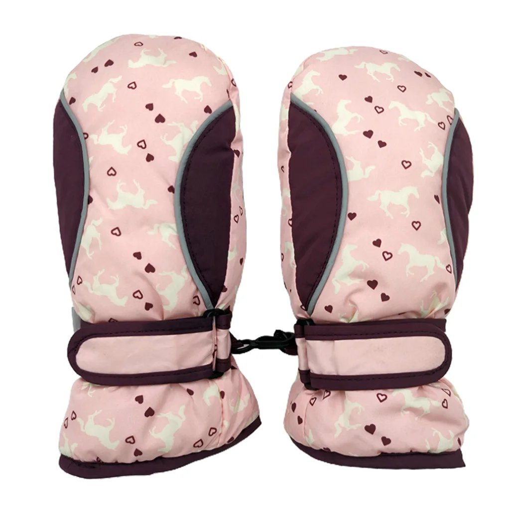 Ski Gloves, Winter Warm Waterproof Snow Gloves Mittens Mitts Warm SKiing Snow Kids Windproof Gloves for Kids Skiing Gloves