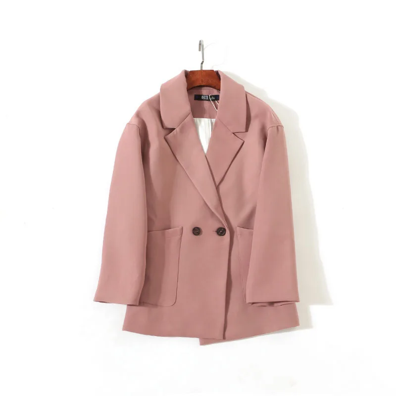

LZ5 2018 Autumn New Style Versitile Fashion Loose Comfortable Fold-down Collar One-Button Short Suit