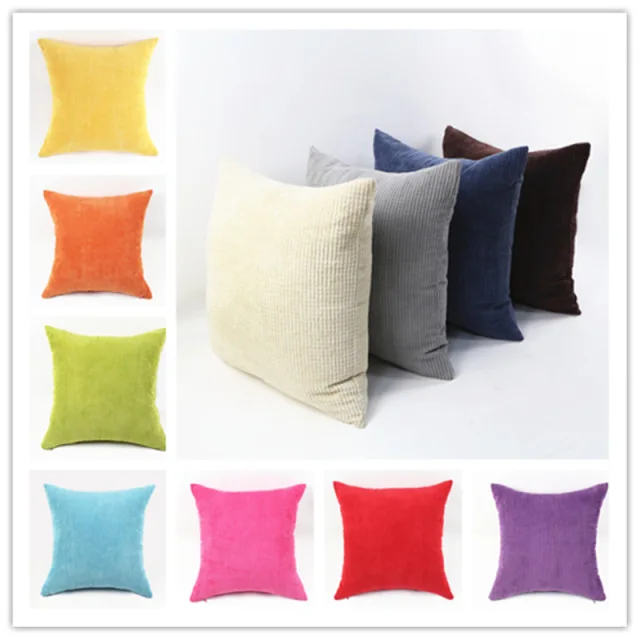

Stripe Plaid Cushion Cover Soft Pillow Polyester Corduroy Plush Solid Color Pillow Case Sofa Home Decor 30 35 40x40 45 50 Custom