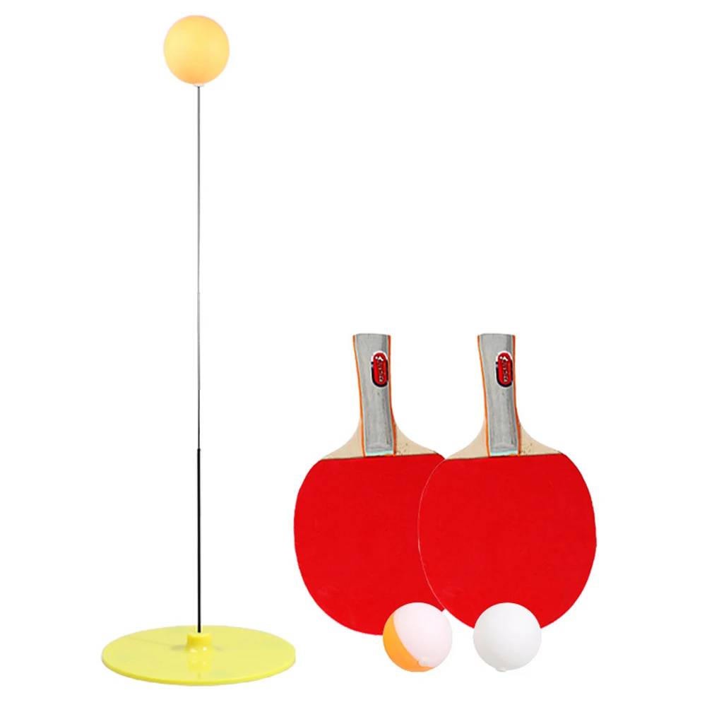 Children Office Adjustable Sucked Type Racket Table Tennis Trainer Set Rebound Flexible Shaft Home Practice Sport Non Slip