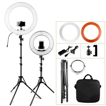 

Travor 12" 18" Ring Lamp Photography Dimmable LED Ring Light Prefessional Ring Light for video Makeup YouTube with carry bag