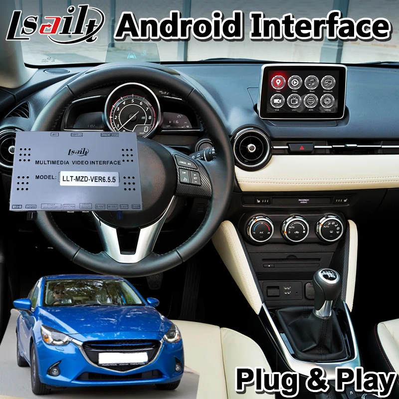 Lsailt Android мультимедиа видео интерфейс для Mazda 2 / 3 6 2014 2020 модели встроенный GPS