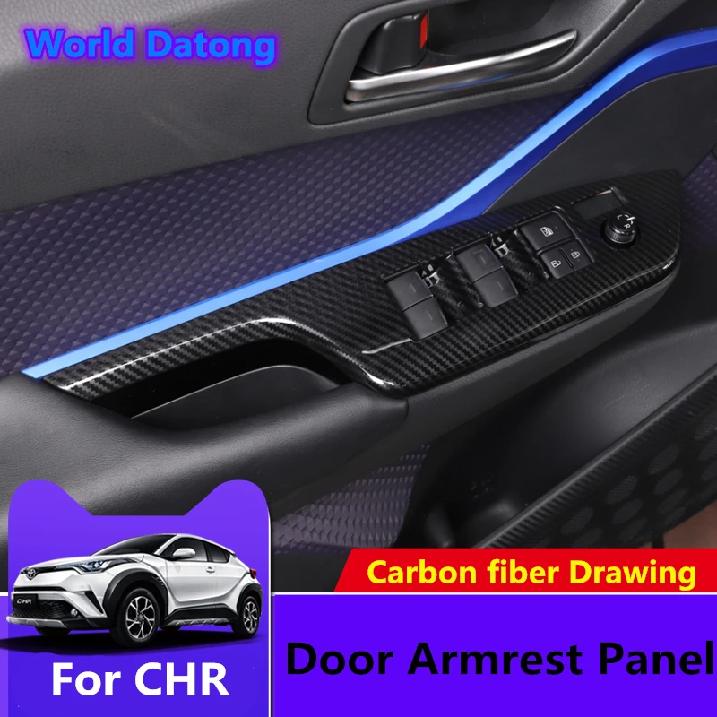 Оконное стекло управления рамка кнопка Крышка для Toyota CHR C-HR салон, дверь, подлоктоник панель abs, отделка крышки 4 шт- LHD RHD