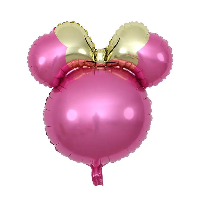 Большие воздушные шары из алюминиевой фольги 63 см с изображением головы Микки Мауса на день рождения, вечерние воздушные шары с изображением Микки Мауса - Цвет: new rose red o
