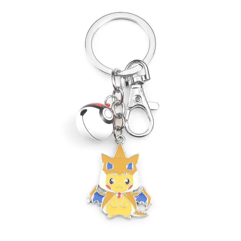 Покемон keychian Пикачу Sableye Ash Ketchum Косплей Audino Altaria Charizard металлический брелок с колокольчиком милый забавный мультфильм