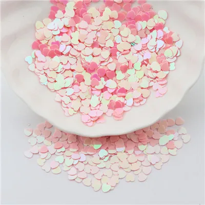 Mini Nail Sequins 4mm Love Heart Shape Sequin Paillette PVC Loose Glitter Paillettes Craft Wedding Decoration Confetti 20g - Цвет: ab pink