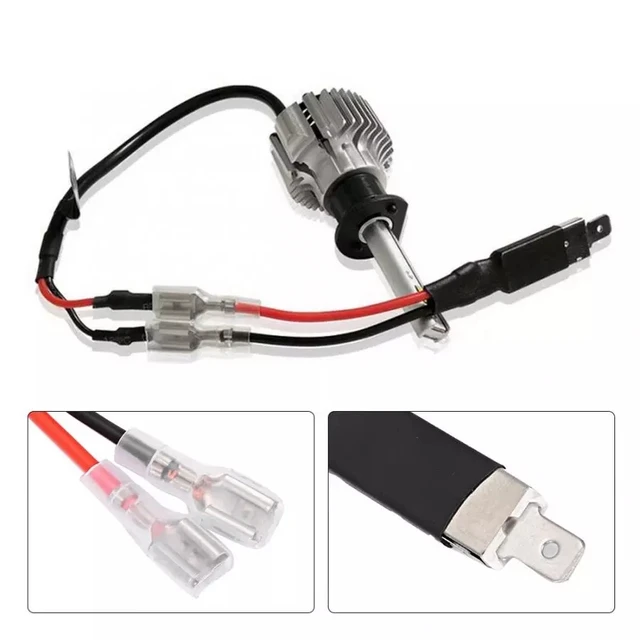 2pcs H1 Led Single Conversion Wiring Connector Cable Holder Adapter For Hid  Headlight Bulbs