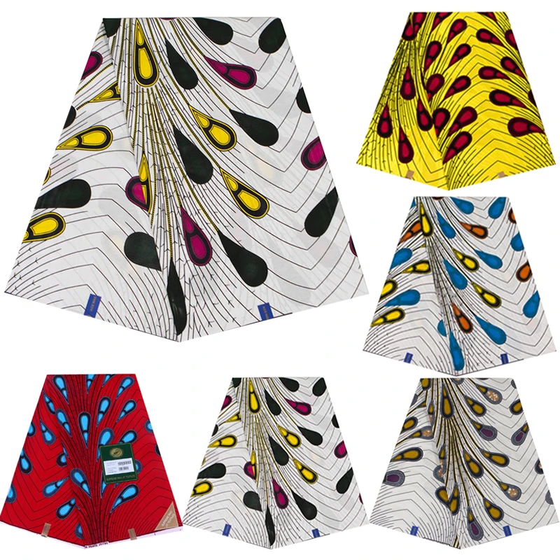 Хлопок Анкара Африканский батик с принтами ткань настоящий голландский JAVA Воск модный швейный лоскутный материал для вечернего платья 6 ярдов лот