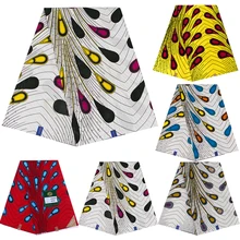 Хлопок Анкара Африканский батик с принтами ткань настоящий голландский JAVA Воск модный швейный лоскутный материал для вечернего платья 6 ярдов лот