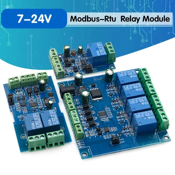 

Modbus-Rtu 1/2 Channel 7-24V Relay Module Switch Modbus RTU 4 Channel Relay Output 12V Switch Input 485 Communication TTL Pin He