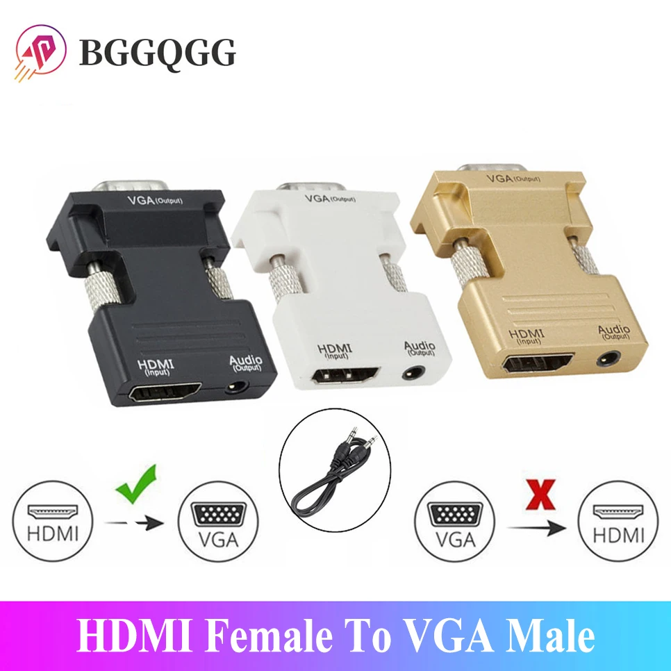 Переходник с HDMI на VGA папа цифровой преобразователь 1080P аналоговые аудио и видео