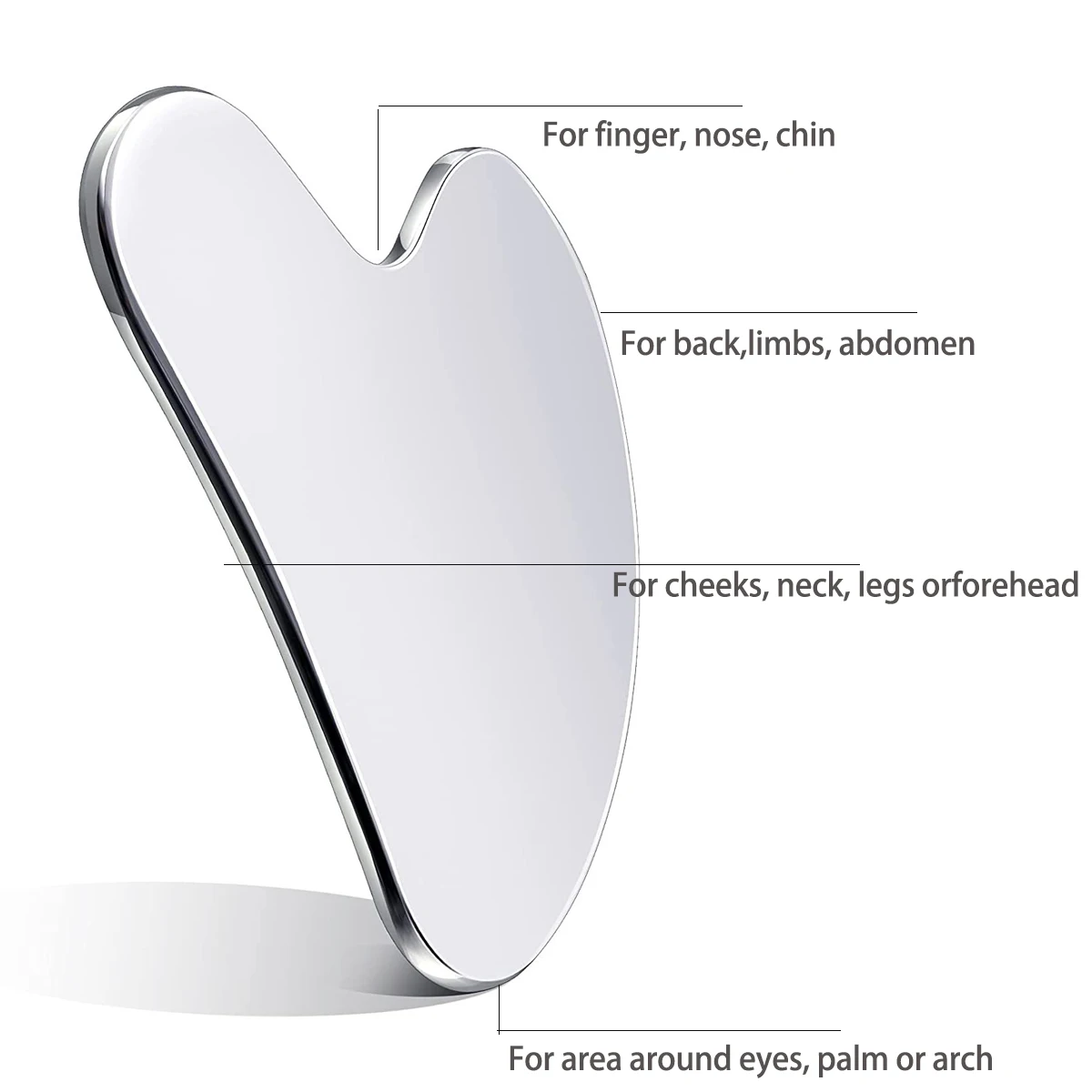 Gua Sha Board Heart Shape Stainless Steel Muscle Massage Tissue Therapy Scraping Plate Promote Blood Circulation Body Relaxation gua sha board massage tool