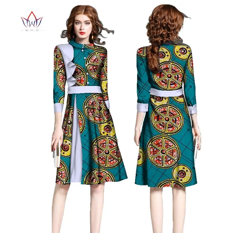 Платья размера плюс модное платье 6XL Vestidos De праздничное Дашики с круглым вырезом Женская традиционная африканская одежда натуральный 5xl WY2479 - Цвет: 1
