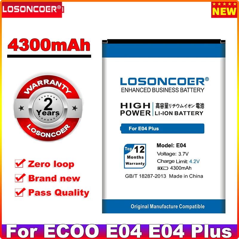 Аккумулятор LOSONCOER 4300 мАч E04 для ECOO / Plus Bluboo X6 мобильный телефон | Мобильные телефоны