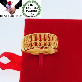 

OMHXFC Jewelry Wholesale YM208 European Fashion Fine Woman Man Party Birthday Wedding Gift Fortune Abacus 24KT Gold Open Ring