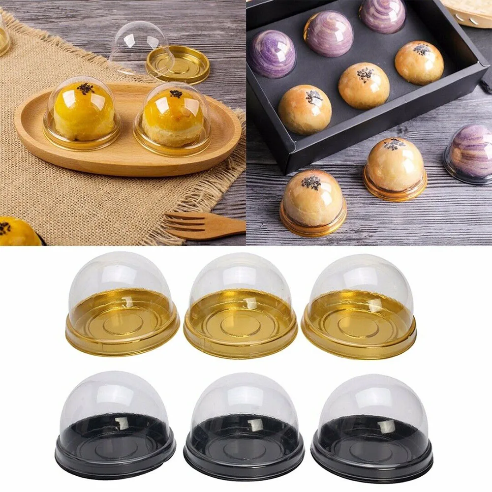 30pcs Plastic Mini Cupcake Boxes Clear Muffin Pod Dome Box Round Cake Packing Dessert Favor Container | Дом и сад