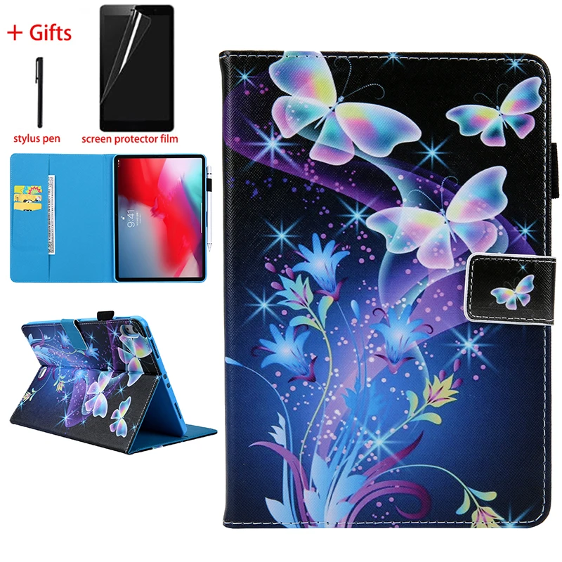 

Animal Prints Case for iPad Pro 11 Case with Pencil Holder 2018 Released PU Leather Stand Case for iPad Pro 11 Cover+Film+Pen