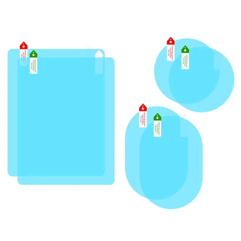 6PC car rear view mirror rain film 2pc10x10cm round bare film 2pc10x14.5cm elliptical bare film 2pc17.5x20cm side window 30N (1)