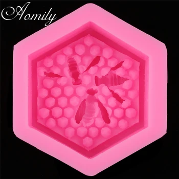

Aomily Fashion 3D Honeycomb Silicone Chocolate Mould Soap Mold Candle Polymer Clay Molds Crafts Forms Soap Ice Block Base Tool