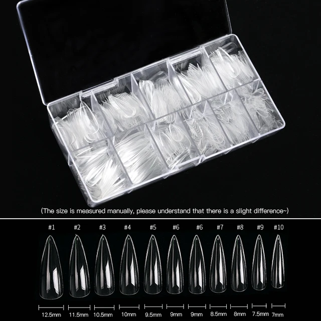 HNUIX 500pcs Long Coffin False Nails Ballerina Nail Tips Full Cover Acrylic Clear Nails False Nails For Gel Nails 938-2
