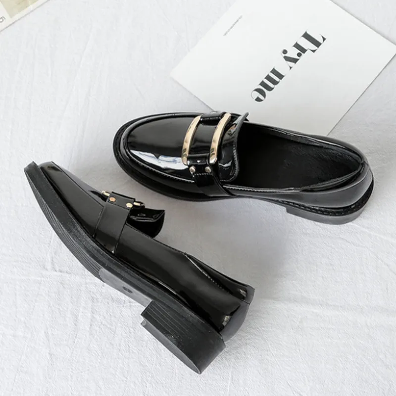 Обувь на плоской подошве; женская обувь на низком каблуке; сезон осень; scarpe donna; женская обувь с круглым носком; Buty Damskie с пряжкой