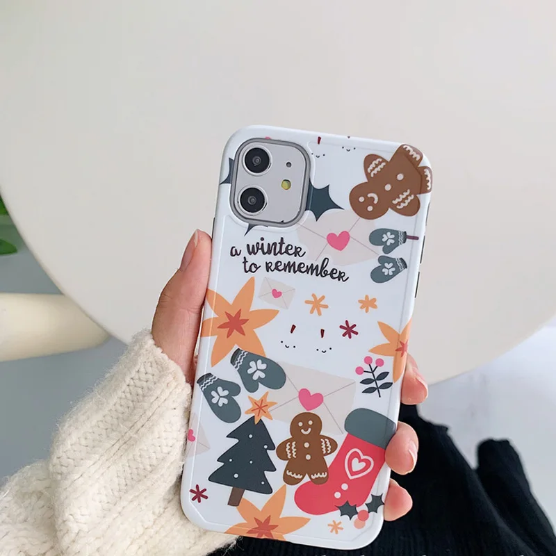 Одежда для сна из хлопка с рождественскими рисунками iPhone11pro max/xr мобильный