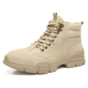 

Fashion High-Top Men Martin Boots Genuine Leather Work Boots Men Casual Shoes Autumn Outdoor Walking Shoes