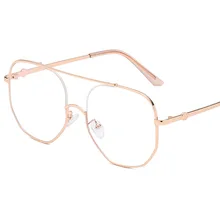 Хип-хоп мужские и женские модные персональные полигональные очки, оправа для мужчин и женщин, ретро большая оправа, двойные плоские очки