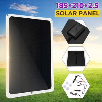 

18V 30W Solar Panel Monocrystalline Cell Solar Charger Controller with Alligator Clip Outdoor Rechargeable Power System