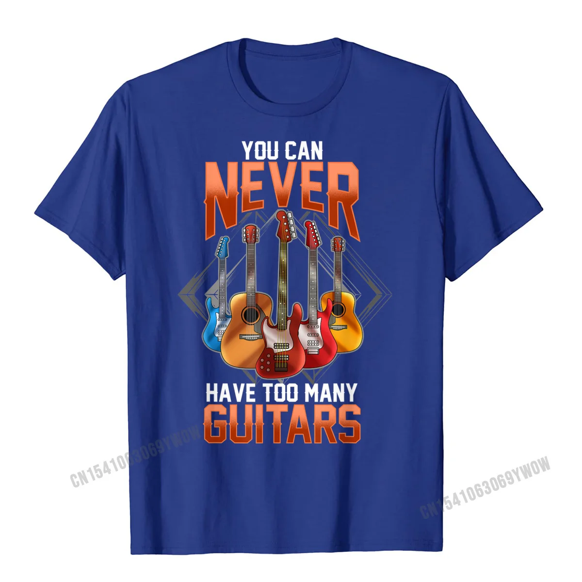 Hip hop Top T-shirts Casual Short Sleeve Faddish Crewneck Cotton Tops Shirts Street Tee-Shirts for Men Summer/Autumn Guitar Shirts For Men You Can Never Have Too Many Guitars T-Shirt__821 blue