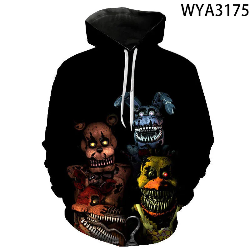 Толстовка Fnaf 3D для мужчин и женщин Свитшот пять ночей у Фредди с рисунком аниме