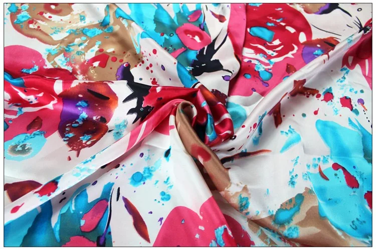 Шелковый Гладкий креп-сатин, шелк, атласная шелковая ткань, платье cheongsam, дизайнерская ткань, гладкая, яркая и высококачественная