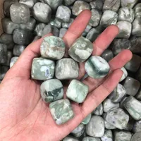 100g Natural Green Emerald Auspicious Jade Crystal Tumbled Polished Stones Decor Natural Stones and Minerals 1