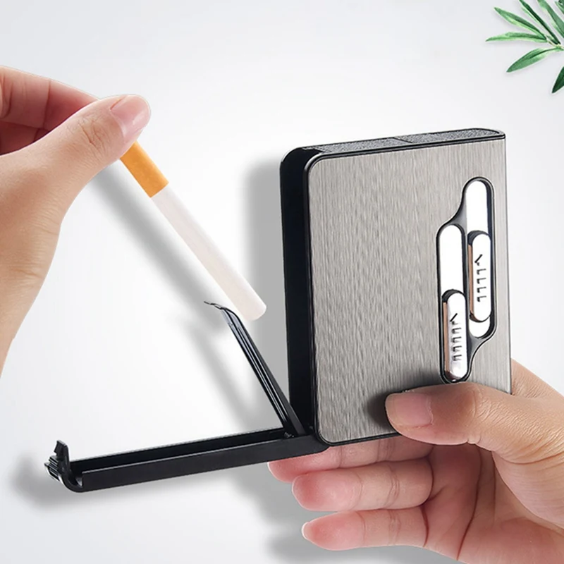 Портативный USB чехол для электронной сигареты с двойной дугой Зажигалка 12 шт. держатель для сигарет usb зарядка Зажигалка гаджеты для мужчин