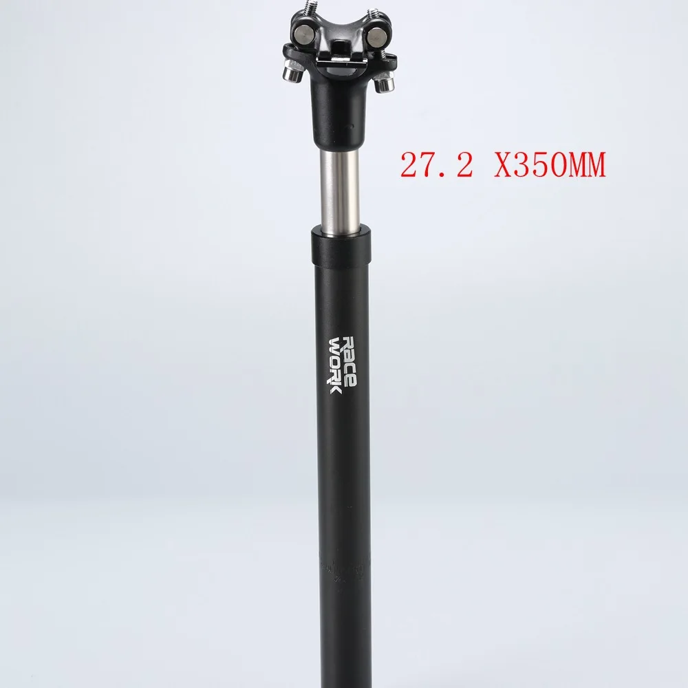 MTB Bike Suspension Travel Seatpost 27.2/ 30.9/ 31.6x350mm bicycle shock absorber seat rod aluminum alloy tube black Seatpost - Цвет: 27.5x350mm