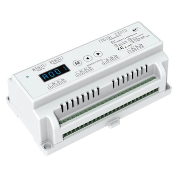 

Din rail mounted 12CH CV DMX512 & RDM Decoder;12CH*5A output Numeric display RGB led strip Decoder controller DC12V-24V input